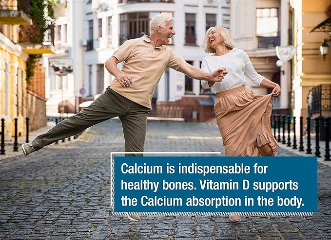 German Calcium + VIT. D - 40 Vegetarian Drink Effervescent Tablets - Orange-Grapefruit Flavor - Made in Germany