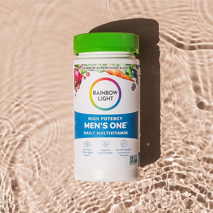 Rainbow Light Multivitamin for Men, Vitamin C, D & Zinc, Probiotics, Men's One Multivitamin Provides High Potency Immune Support, Non-GMO, Vegetarian, 30 Tablets