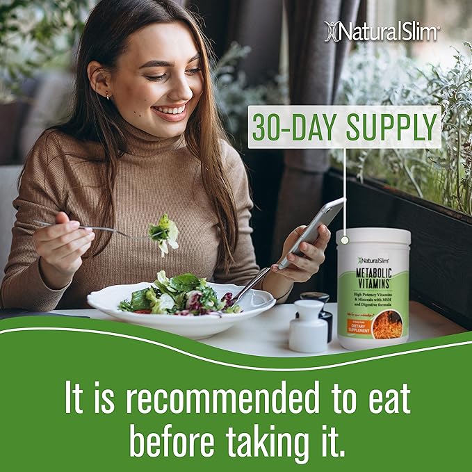 NaturalSlim Metabolic Vitamins - Combination of High Potency Multivitamins, Minerals, B Complex, Msm, & Digestive Formula Supplements for Men & Women - Energy & Metabolism Support - 2 Pack