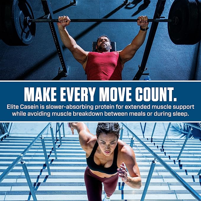 Dymatize Elite Casein Protein Powder, Slow Absorbing with Muscle Building Amino Acids, 100% Micellar Casein, 25g Protein, 5.4g BCAAs & 2.3g Leucine, Helps Overnight Recovery, Smooth Vanilla, 2 Pound