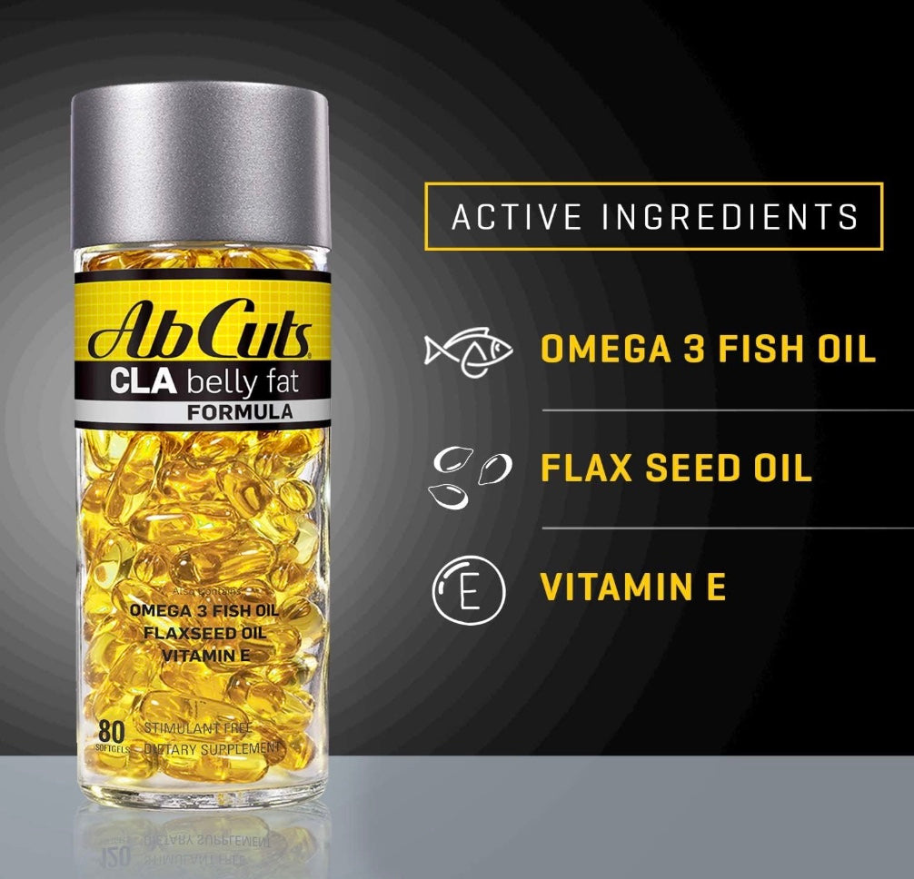 CLA Belly Fat Formula - 80 Easy-to-Swallow Softgels - Omega 3 Fish Oil, Flaxseed Oil and Vitamin E - Helps Increase Antioxidant Supply and Healthy Body Composition